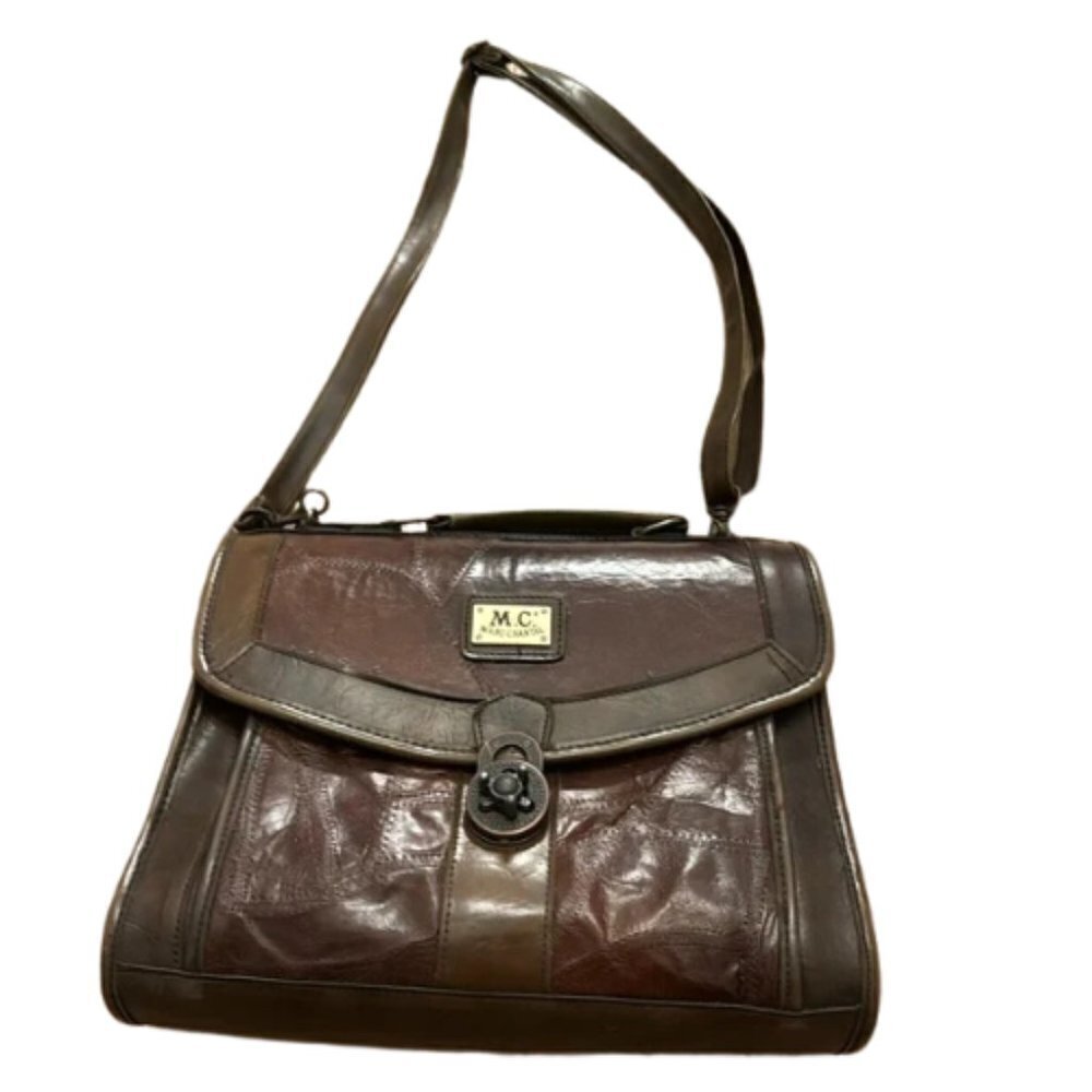 Marc Chantal Leather Crossbody Organizer Handbag Brown